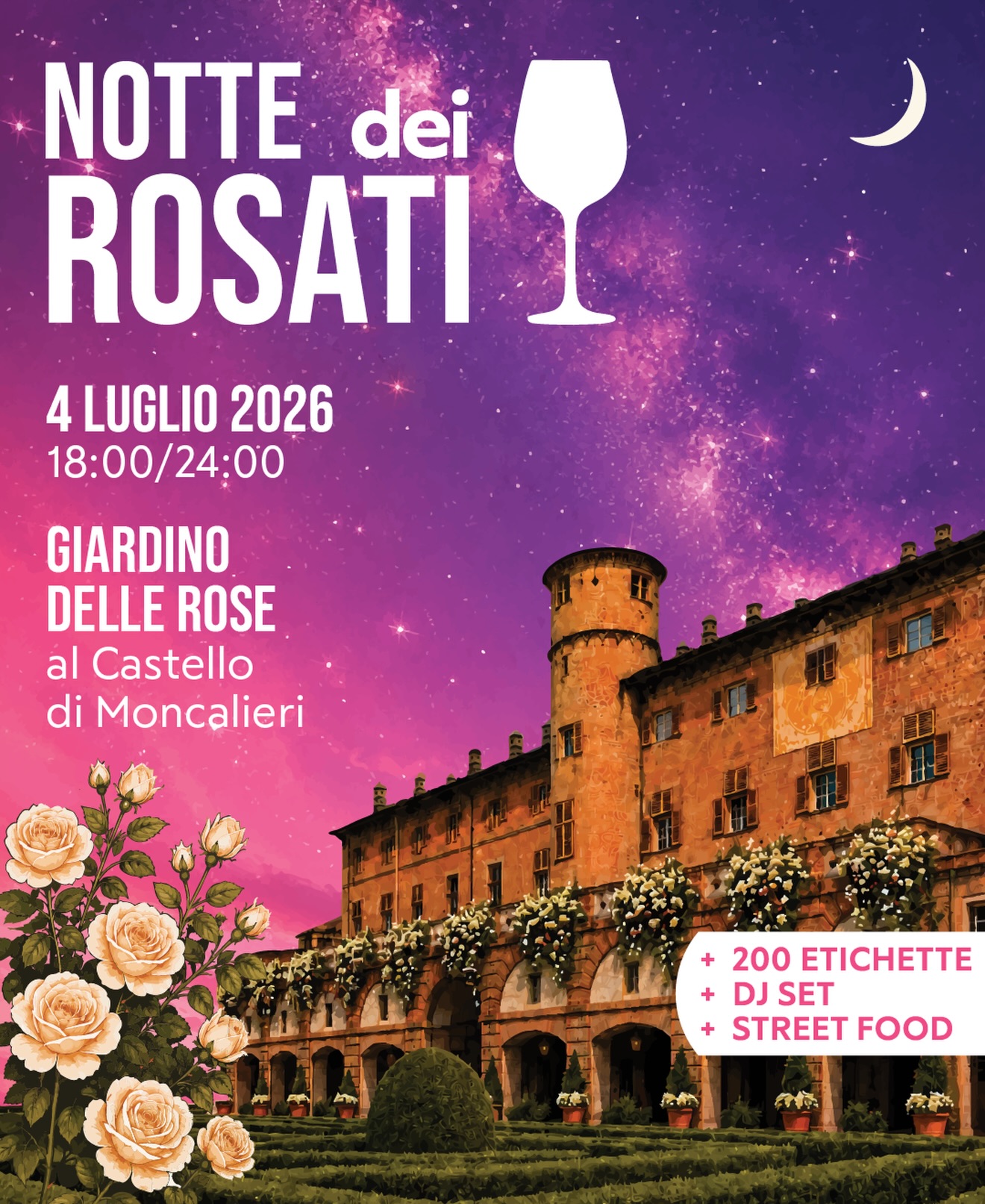 La Notte dei Rosati torna al Castello di Moncalieri
